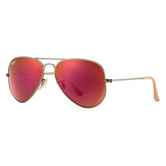 NEW Ray Ban Aviator Orange Red Mirrored Sunglasses - Picture 4 of 9